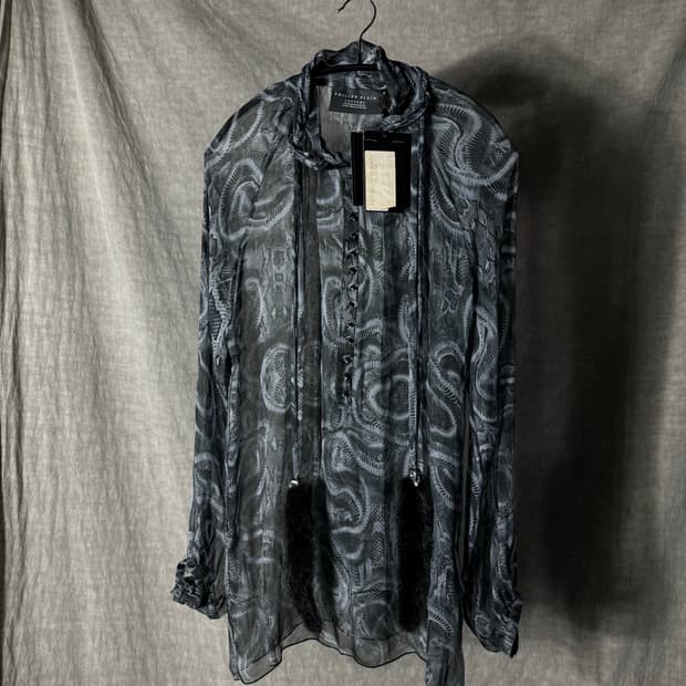 Philipp Plein Couture Snake Silk Blouse