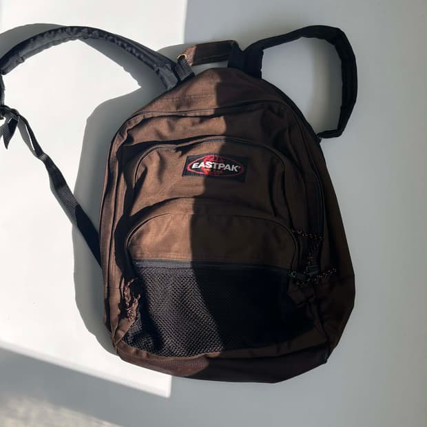 90s 이스트팩 가죽 백팩 브라운 made in usa