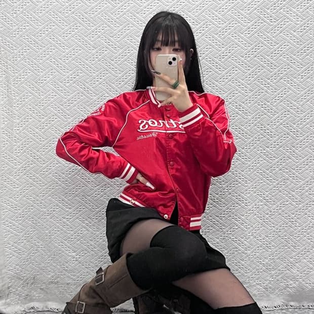 MLB 휴스턴 애스트로스 레트로 펑크 새틴 바시티자켓 95 C10694