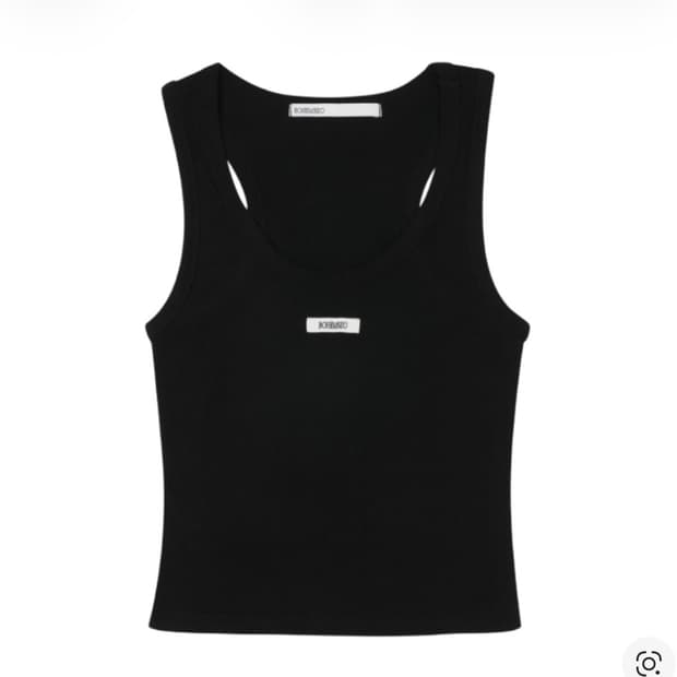 보헤미안 서울 베이직 슬리브리스 크롭 탑 블랙