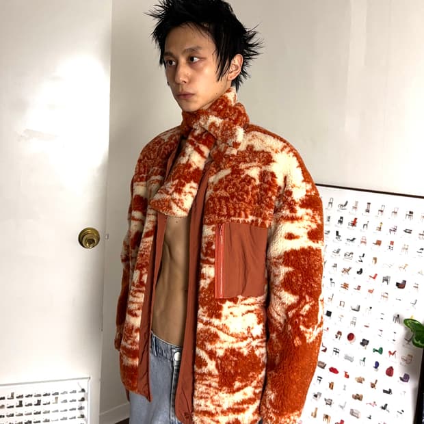 오버 타이다이 플리스 자켓 & 머플러