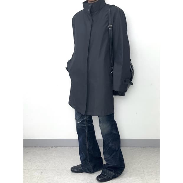 빈티지 차콜 락시크 점퍼 코트