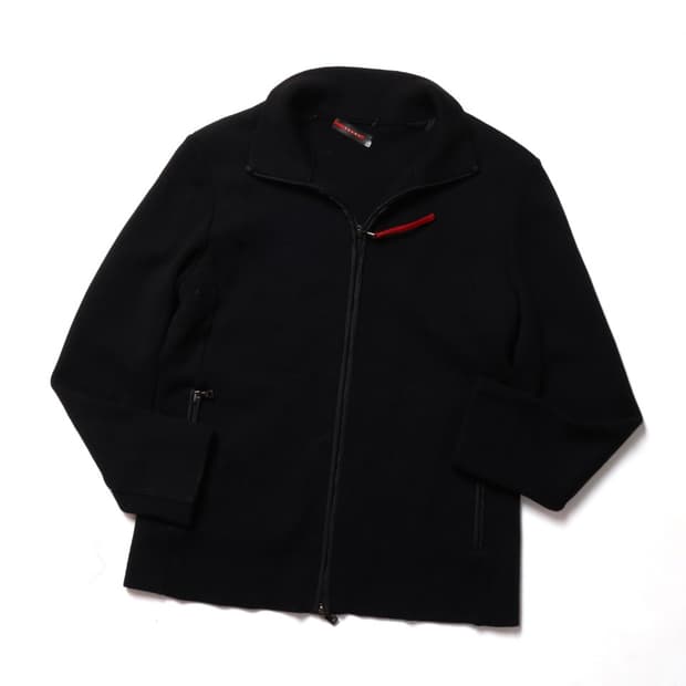 프라다 Prada Wool Zip Up Cardigan 