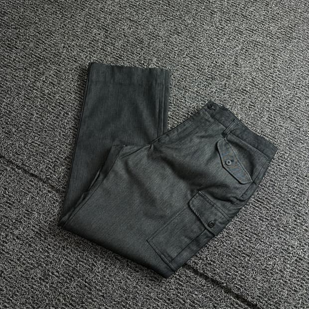 일본 빈티지 꼼사이즘 미니멀 코튼 해링본 카고 팬츠 3227 