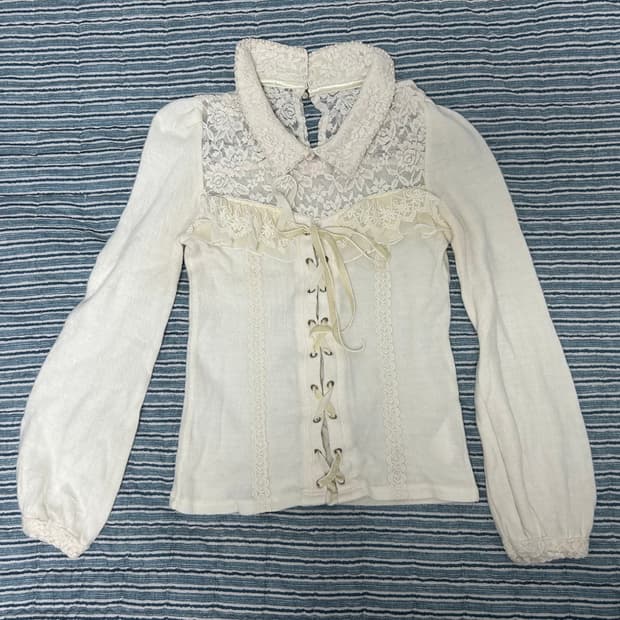 리즈리사 레이스 코르셋 긴팔 블라우스 히메 갸루 로맨틱 풀문