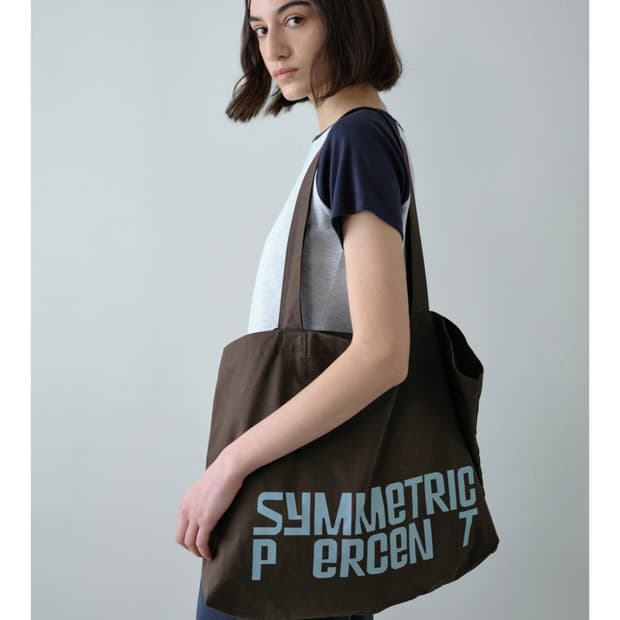 시메트릭 퍼센트 Color Logo Cotton Bag / Brown