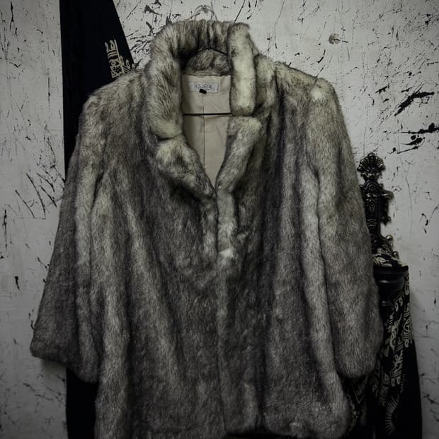Grey fur jacket