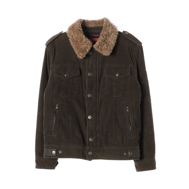 빈티지 딥브라운 코듀로이 셰르파 트러커 자켓 M