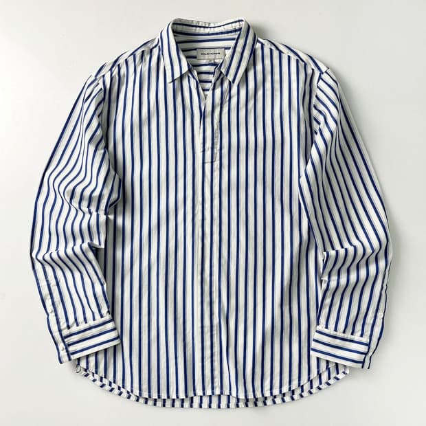 솔리드 옴므 19ss 트임 카라 스트라이프 셔츠 PR1503