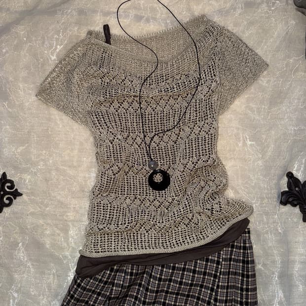 Cap Sleeve Net Knit 0137