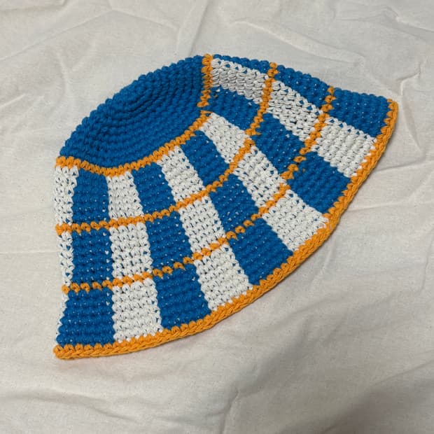 🐠 체크 크로셰 버킷햇