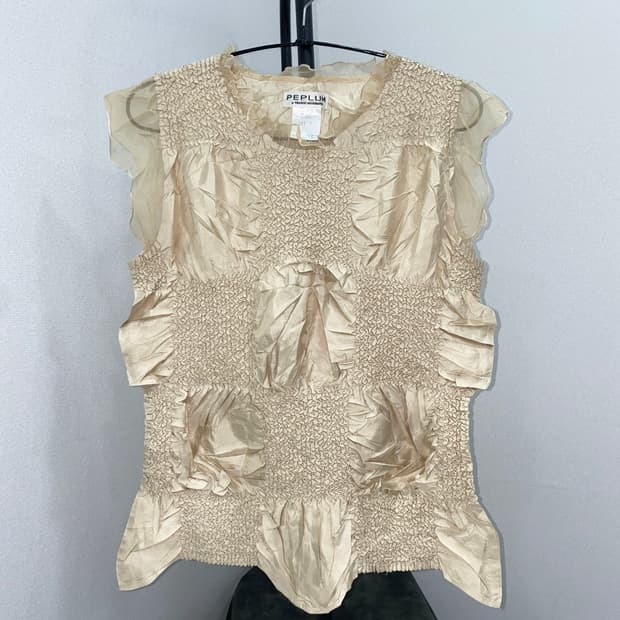 Yoshiki Hishinuma Crinkle Sleeve Top