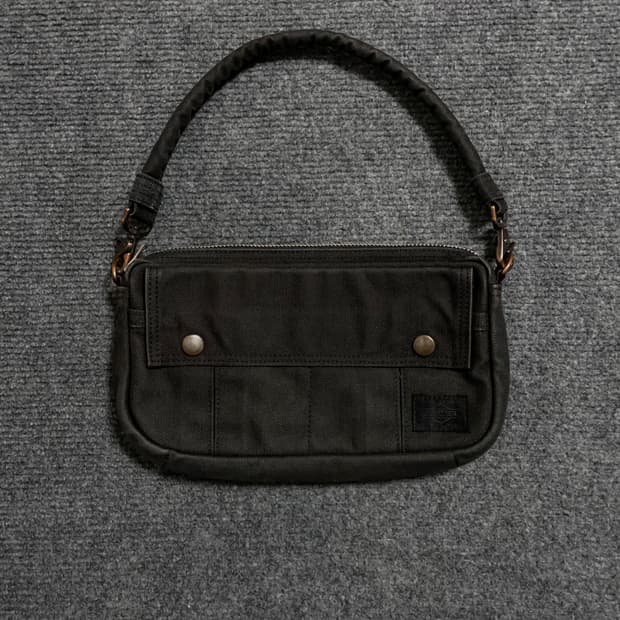 포터 블랙 코튼 핸드백