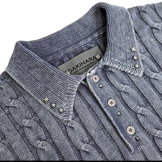 가키하라 웨스턴 워시드 케이블 니트 미착용