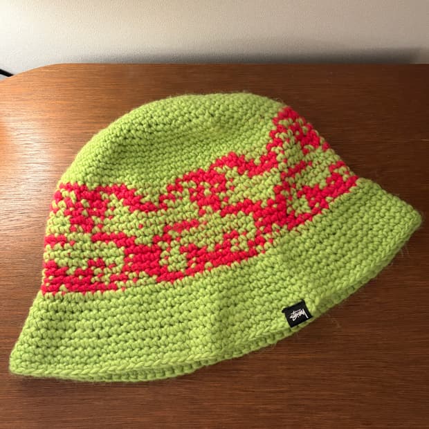 stussy 스투시 SS 니트 버킷햇 라임