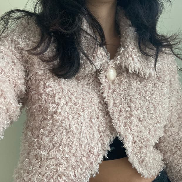 vintage crop fur jacket