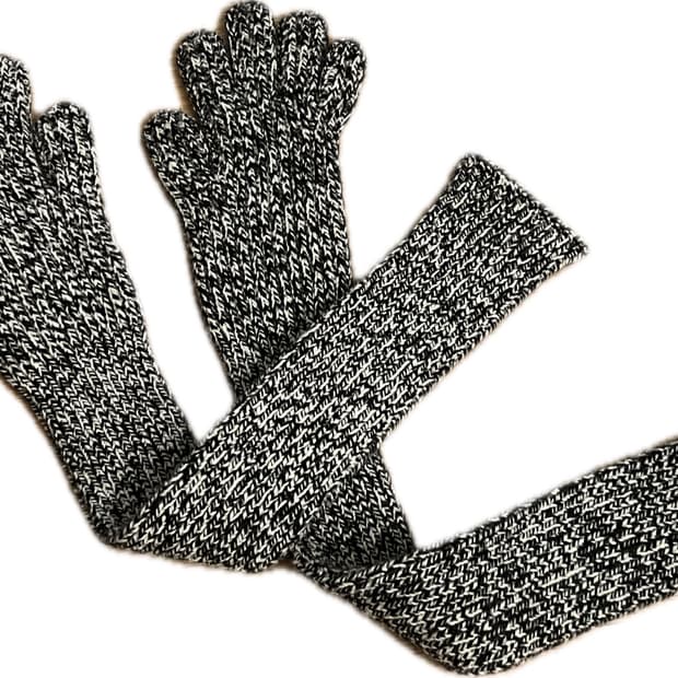 푸시버튼 니트 울 장갑