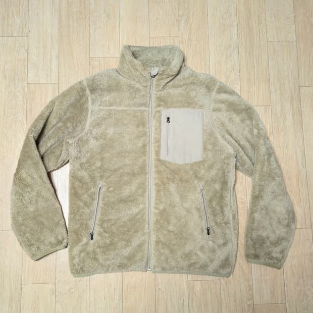 L)유니클로 베이지 후리스 집업 자켓