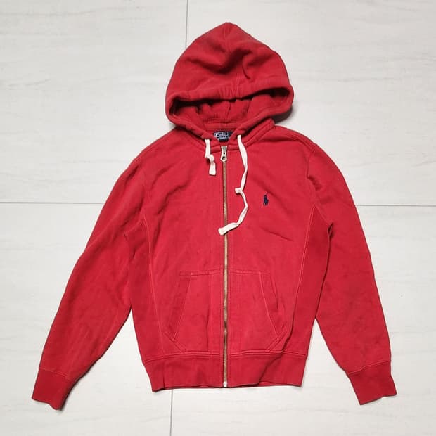 폴로 레드 와플 후드집업 S