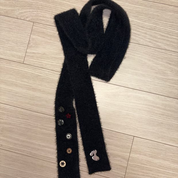 허그유어스킨 앙고라 머플러 블랙 