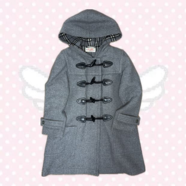 일본빈티지 도쿄스타일 모리걸 그레이 떡볶이코트