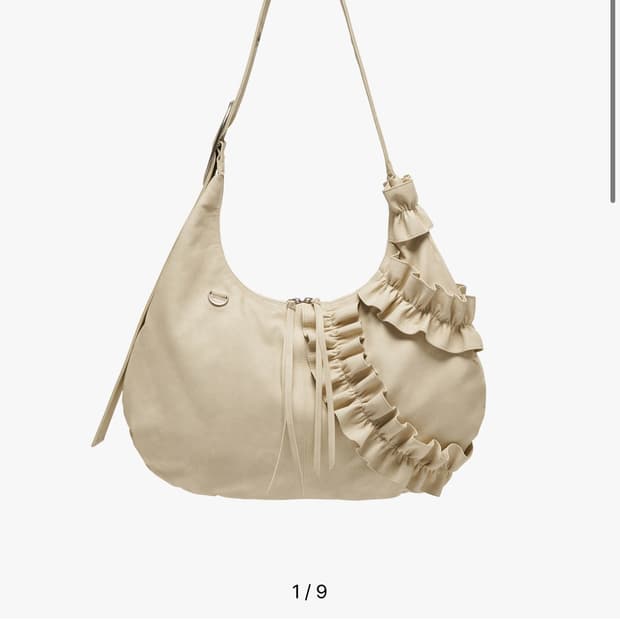 에브리세턴오프 아이보리 러플 숄더백