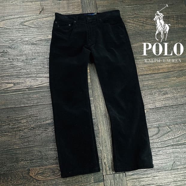 [폴로 랄프로렌] 포니 로고 자수 코듀로이 골덴 팬츠 블랙 M19796