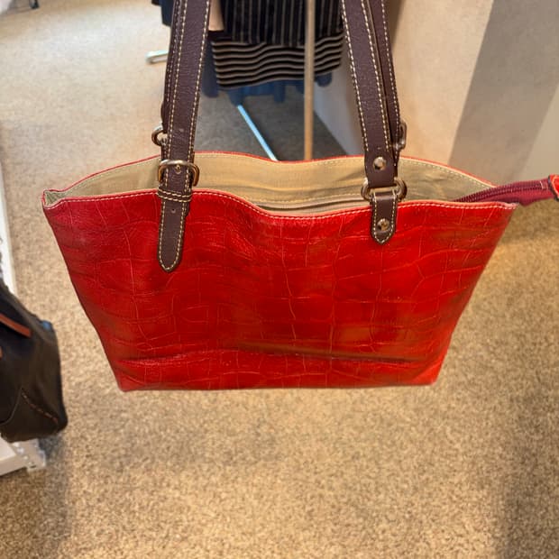 Crimson croc bag