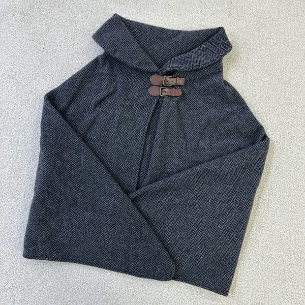 실측확인 로렌랄프로렌 울 헤링본 케이프 0323D