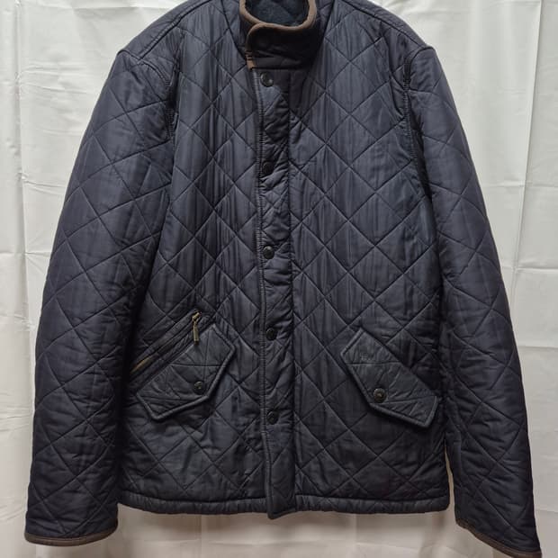 바버 퀼팅 자켓 네이비