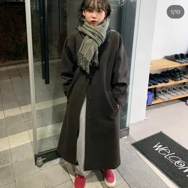 미녕옷장 마이유스 후드 코트 브라운