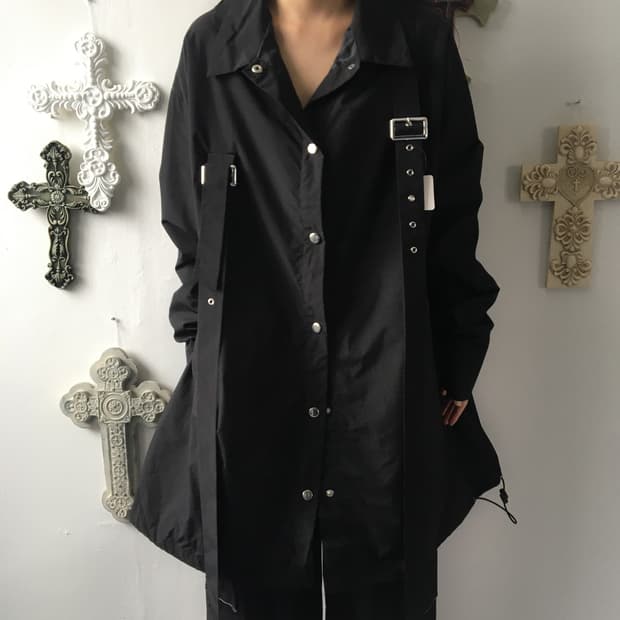 Back printing point belted jacket