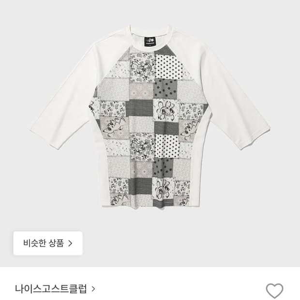 나이스고스트클럽 패치워크티 화이트m