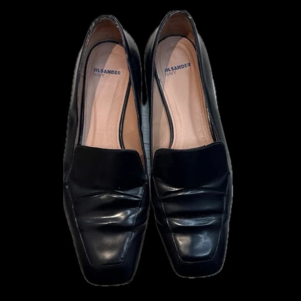 Jil Sander square toe loafer