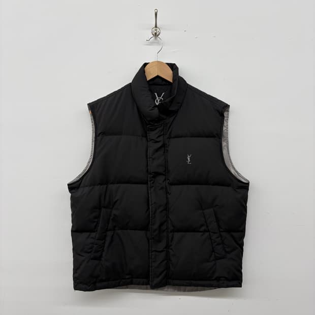 입생로랑 블랙 패딩 조끼 남/M