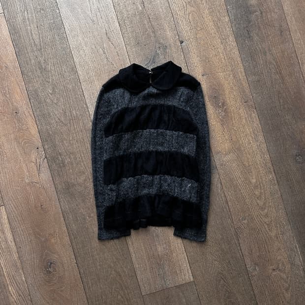 Shirring Stripe Crochet Knit