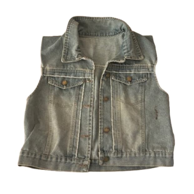 빈티지 버튼 데님 청자켓 조끼 베스트