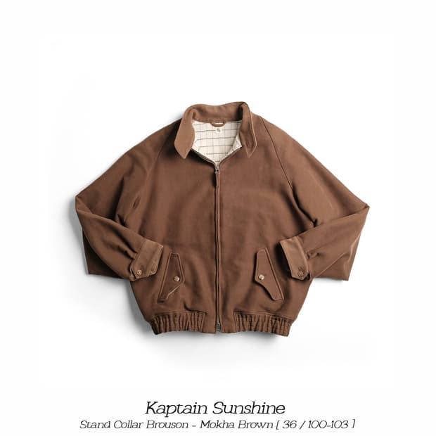 캡틴선샤인 스탠드 칼라 블루종 모카브라운 36(100-103)사이즈