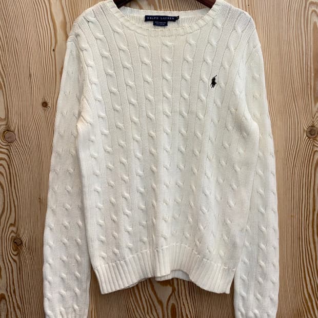 폴로 랄프로렌 케이블 니트 화이트