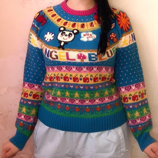 엔젤블루 데코라 스웨터