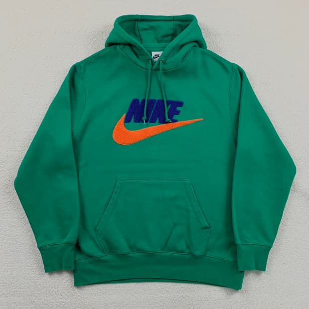 나이키 퓨추라 부클 자수로고 그린 후드티