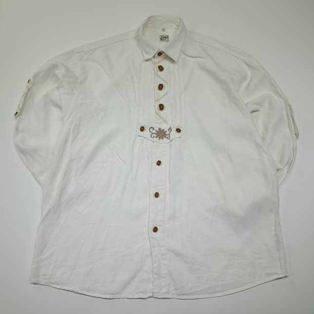 CL986 XL 디스틀러 90s 독일 트라흐텐 바바리안 린넨 알펜 셔츠