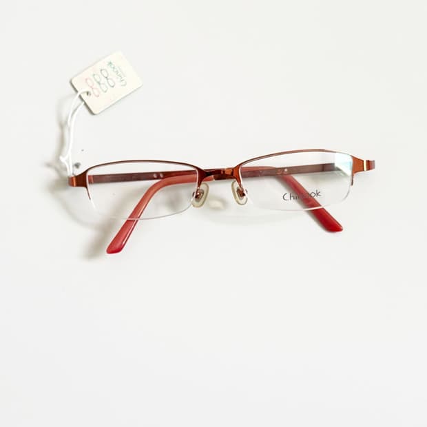 CHINOOK 오렌지 메탈 반무테 스퀘어 빈티지 안경