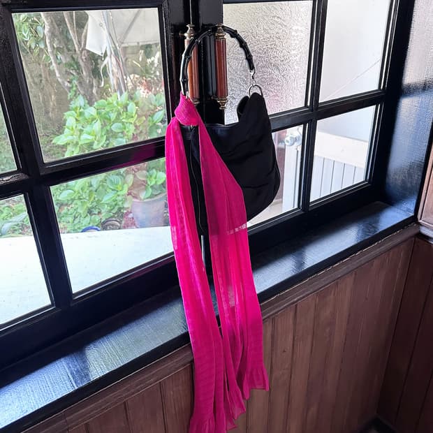 JPV shirring pink scarf