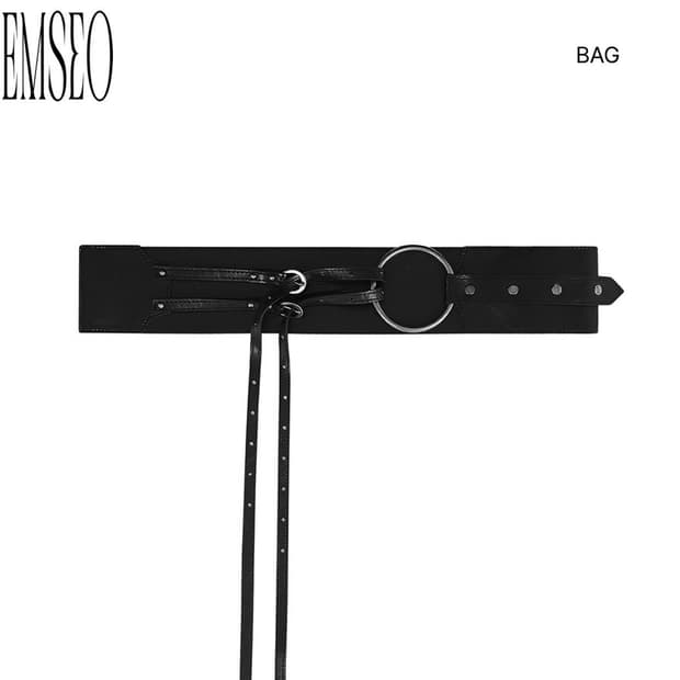 구해요) 보헤미안서울벨트 TWO BUCKLE BOLD BELT,BLACK