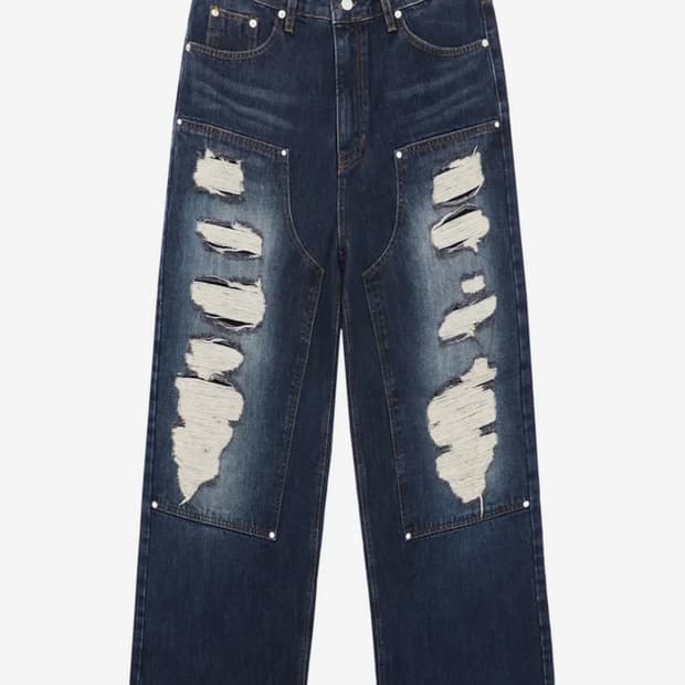 캑터스도넛마켓 CARPENTER WIDE DENIM - DEEP BLUE