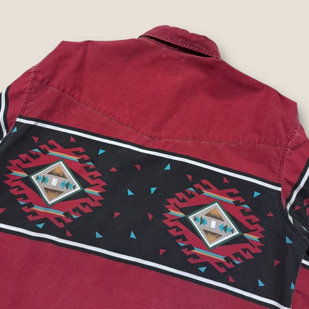 90s 나바호 패턴 웨스턴 셔츠 L