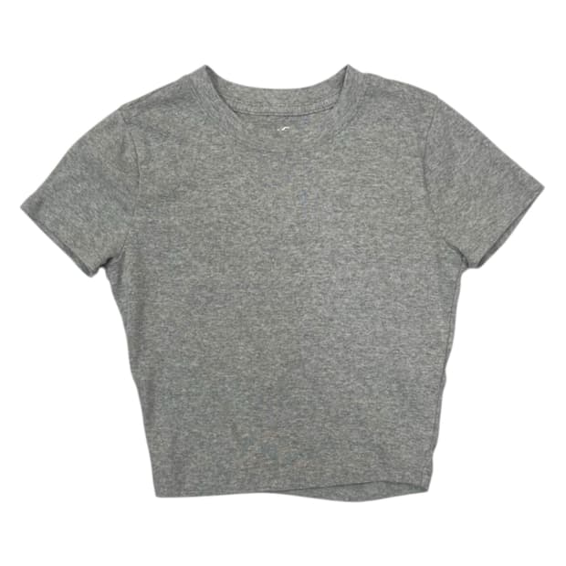 홀리스터 Hollister 그레이 크롭 반팔 티셔츠 XS