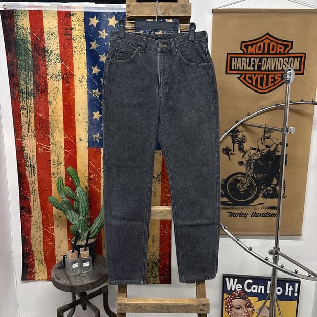 00s LEE 리 테이퍼드 핏 흑청 데님 팬츠 블랙 진 N697