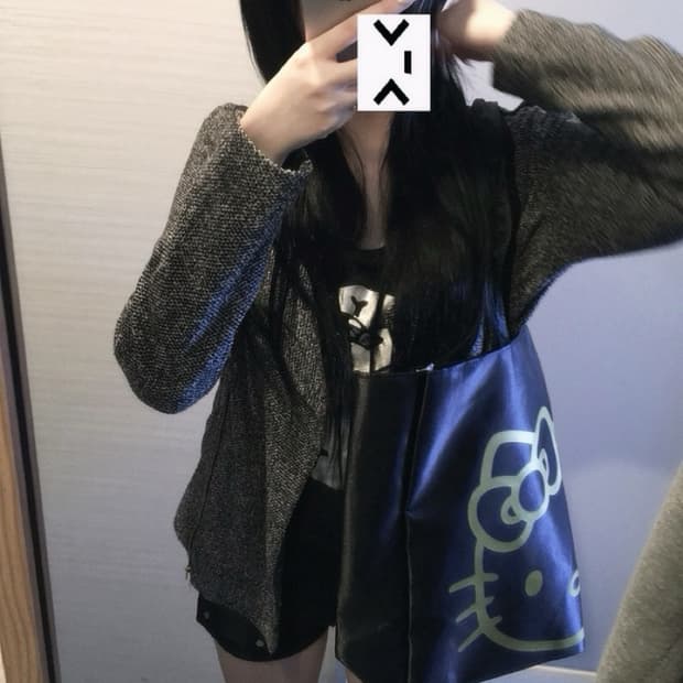 일본빈티지 갸루 니트 라이더 자켓 오네갸루 히메갸루 갸루깔 빈티지